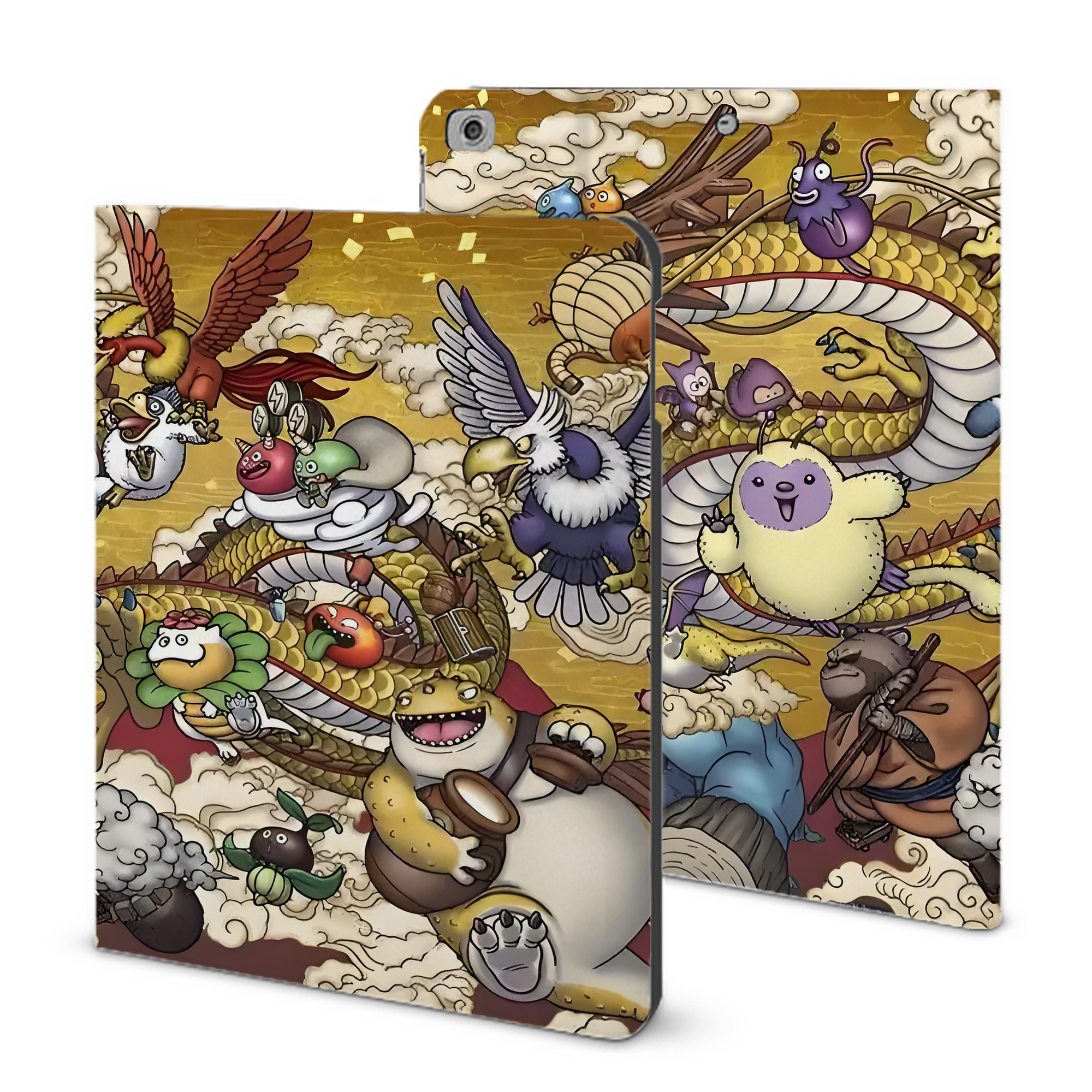 （画像用） ドラゴンクエスト Doragon Kuesuto Dragon Quest IPad ケース ブック型 PUレザー TPU 耐衝撃 軽量 薄型 ペン収納なし 全面保護 IPad 各モデル対応